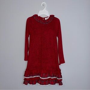 Rare Editions Red Ruffled Kids Winter Dress NWT 8